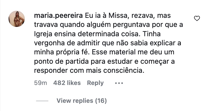Depoimento de leitora 1
