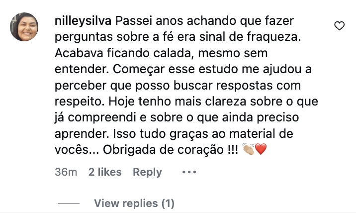 Depoimento de leitora 8